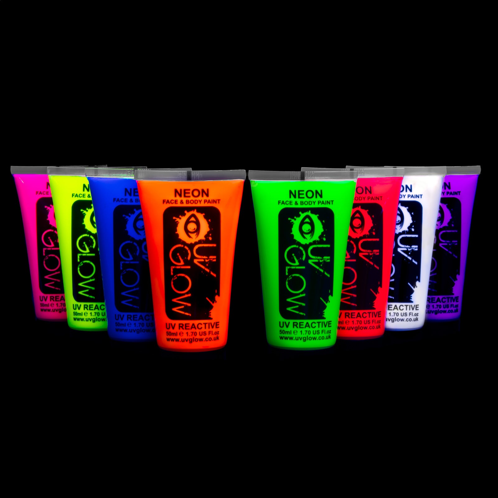 Global Colours BodyArt Fluorescent Neon Glow in the Dark Face and